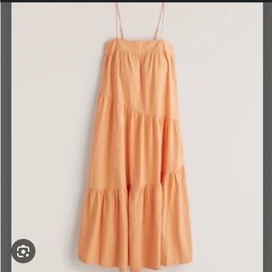 Abercrombie & Fitch Peach linen maxi dress